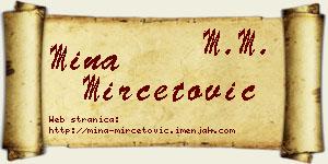 Mina Mirčetović vizit kartica